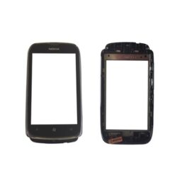 Vitre Tactile (avec châssis) Noir Nokia Lumia 610 (Compatible)