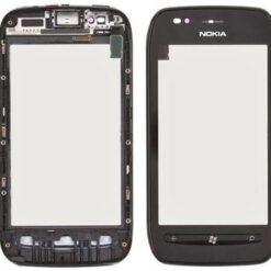 Vitre Tactile (avec châssis) Noir Nokia Lumia 710 (Compatible)