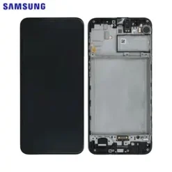 Ecran OLED + Vitre Tactile + châssis noir Samsung Galaxy M21 M215F (officiel) Sans Batterie