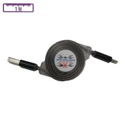 Câble Lumineux Enrouleur USB-A vers Micro-USB 1M Noir (Compatible)