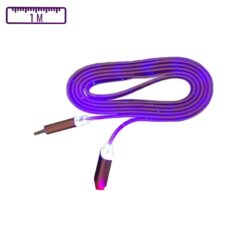 Câble Lumineux USB-A vers Micro-USB 1M Violet (Compatible)