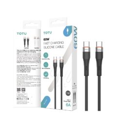 Câble USB-C vers USB-C (60W) 1M Noir TOTU