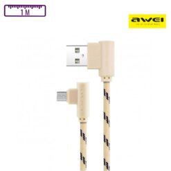 Câble à gaine tressé UBS-A vers Micro-USB 1M Or AWEI