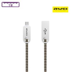 Câble à gaine tressé USB-A vers Micro-USB 1M Or AWEI