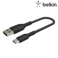 Câble à gaine tressée USB-A vers USB-C (15W) 15cm Noir BELKIN (Officiel)