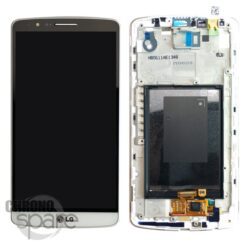 Ecran LCD + Vitre Tactile (avec châssis) Blanc LG G3 (D855) (Compatible)