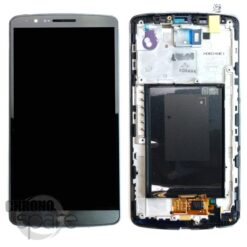 Ecran LCD + Vitre Tactile (avec châssis) Gris LG G3 (D855) (Compatible)