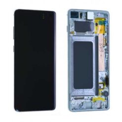 Ecran OLED + Vitre Tactile + châssis argent Prisme Samsung Galaxy S10 Plus G975F (officiel)