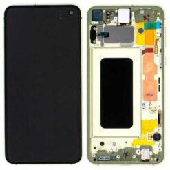 Ecran OLED + Vitre Tactile + châssis Jaune Samsung Galaxy S10 E G970F (officiel)