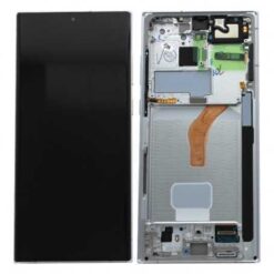 Ecran OLED + Vitre Tactile + châssis Bleu Samsung Galaxy S22 Ultra S908B (officiel) Sans Batterie