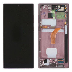 Ecran OLED + Vitre Tactile (avec châssis) Bordeaux Samsung Galaxy S22 Ultra 5G (G908B) (Compatible)
