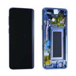Ecran OLED + Vitre Tactile + châssis bleu Samsung Galaxy S9 G960F (officiel)