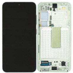 Ecran Oled + Vitre Tactile + châssis Lime/bleu Samsung Galaxy S23 S911B (officiel) Sans Batterie