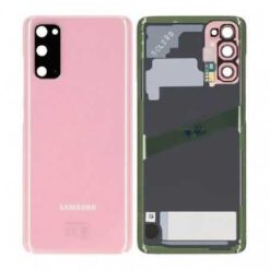 Vitre arrière + vitre caméra rose Samsung Galaxy S20 G980F (Officiel)