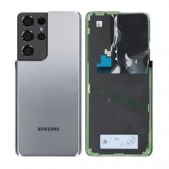 Vitre arrière + vitre caméra Argent Samsung Galaxy S21 Ultra 5G G998F (Officiel)