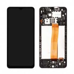 Ecran LCD + Vitre Tactile (avec châssis) Noir Samsung Galaxy A12 (A125F/A125U/A125M/A125W) (Compatible)