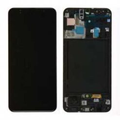 Ecran LCD + Vitre Tactile + Châssis noir Samsung Galaxy A30 A305F (officiel)
