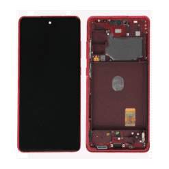 Ecran OLED + Vitre Tactile + Châssis Rouge Samsung Galaxy S20 FE 4G/5G G780F G780F, DSM GT780G (officiel)