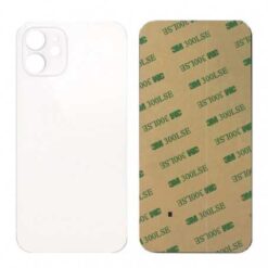 Plaque arrière en verre NEUTRE iPhone 12 blanche (pour machine laser)