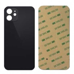 Plaque arrière en verre NEUTRE iPhone 12 noire (pour machine laser)