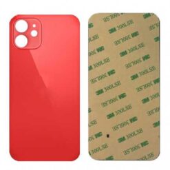 Plaque arrière en verre NEUTRE iPhone 12 rouge (pour machine laser)