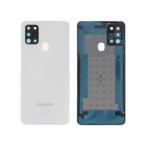 Vitre arrière + vitre caméra Blanche Samsung Galaxy A21S A217F (Officiel)