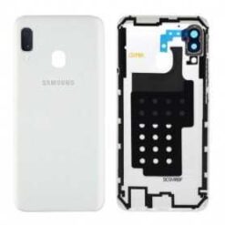Vitre arrière + vitre caméra Blanche Samsung Galaxy A20E A202FN (Officiel)