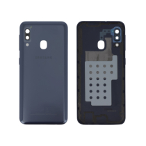 Vitre arrière + vitre caméra Bleue Samsung Galaxy A20E A202FN (Officiel)