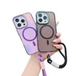 Alternative view of Coque Holographique Rose + Dragone iPhone 16