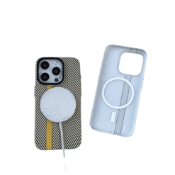 Alternative view of Coque Simili Carbone Magsafe Bleu/Violet iPhone 17 Air