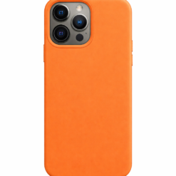 Coque Simili Cuir Magsafe Orange iPhone 17 Pro