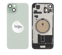 iPhone 15 Plus Cache Arrière avec cadre de caméra + plaque de fer + NFC Magnet + logo Vert