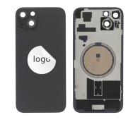 Face Arrière avec cadre de caméra + plaque de fer + NFC Magnet + logo iPhone 15 Noir