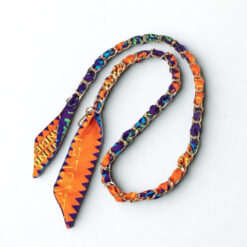 Collier tissu Foulard Orange zebre