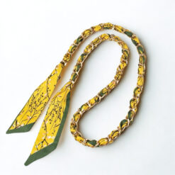 Collier tissu Foulard Jaune Vert