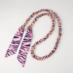 Collier tissu Foulard Rose Zebre