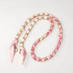 Collier tissu Foulard Rose Fleur