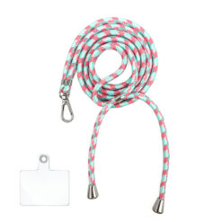 Collier tissu Vert / Rose