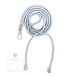 Collier tissu gris brillant
