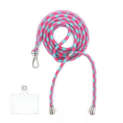 Collier tissu rose / vert